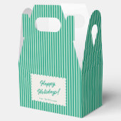 Mint Green Holiday Stripe Personalized Christmas Geschenkschachtel (Geöffnet)