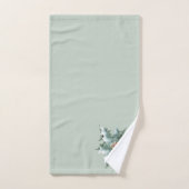 Mint Green Holly auf Mint Green Badhandtuch Set (Handtuch)