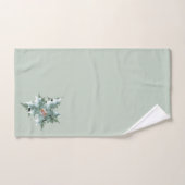 Mint Green Holly auf Mint Green Badhandtuch Set (Handtuch)