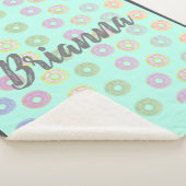 Mint Green Individuelle Name Donut Sherpa Blanket Sherpadecke (3/4)