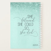 Mint Green Inspirational Woman Planer (Rückseite)