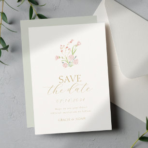 Mint Green & Ivory Wildblume Wedding Save The Date