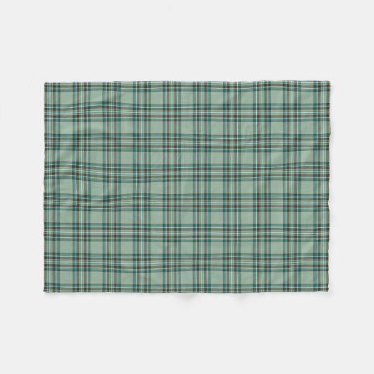 Mint Green Kariert Kelly Tartan Fleecedecke (Vorderseite (Horizontal))