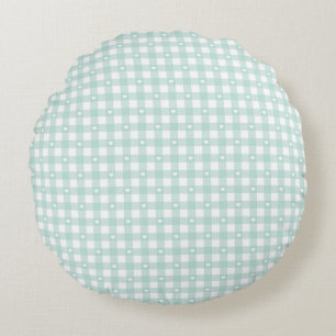 Mint Green Karos Rundes Kissen