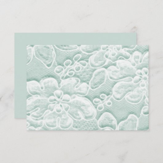 Mint Green Lace RSVP Karte (Vorne/Hinten)
