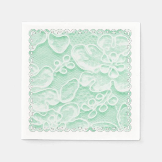 Mint Green Lace Serviette (Vorderseite)