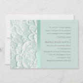 Mint Green Lace Wedding Einladung (Vorderseite)