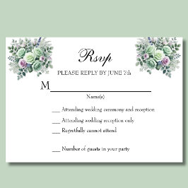 MInt Green Lavender Floral UAWG RSVP Karte