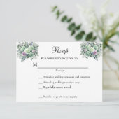 MInt Green Lavender Floral UAWG RSVP Karte (Stehend Vorderseite)