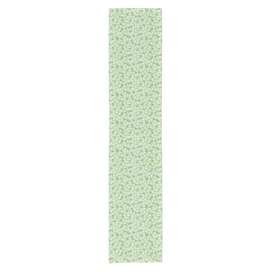 Mint Green Leafy Design Kurzer Tischläufer (Vorderseite)