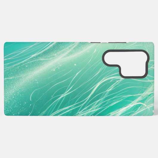 Mint Green Light Waves Phone Case Samsung Galaxy Hülle (Rückseite (Horizontal))