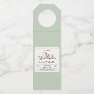 Mint Green Limoncello Label Gevor Tag Flaschenanhänger