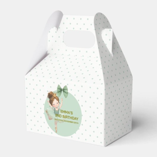 Mint Green Little Princess Ball Favor Box Geschenkschachtel (Rückseite)