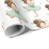 Mint Green Little Princess Ball Geschenkpapier (Rolleneckpunkt)