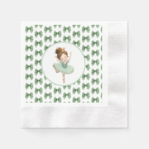 Mint Green Little Princess Ball Paper Napkin