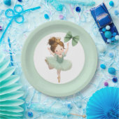 Mint Green Little Princess Ball Paper Plate Pappteller (Party)
