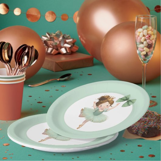 Mint Green Little Princess Ball Paper Plate Pappteller (Multi)