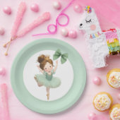 Mint Green Little Princess Ball Paper Plate Pappteller (Party)