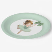 Mint Green Little Princess Ball Paper Plate Pappteller (Schrägansicht)