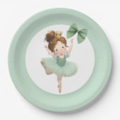 Mint Green Little Princess Ball Paper Plate Pappteller (Vorderseite)