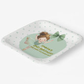 Mint Green Little Princess Ball Paper Plate Pappteller (Gewinkelt)