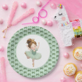 Mint Green Little Princess Ball Paper Plate Pappteller (Party)