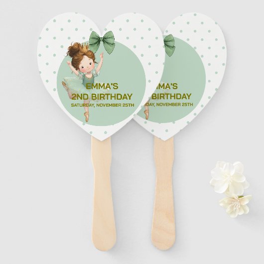 Mint Green Little Princess Ball Set of Fans Fächer (Vorne und Hinten)
