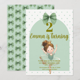 Mint Green Little Princess Geburtstagseinladungen Einladung