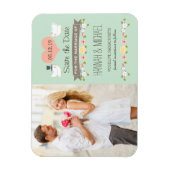 Mint Green Love Birds Dove Save the Date Magnet (Vertikal)