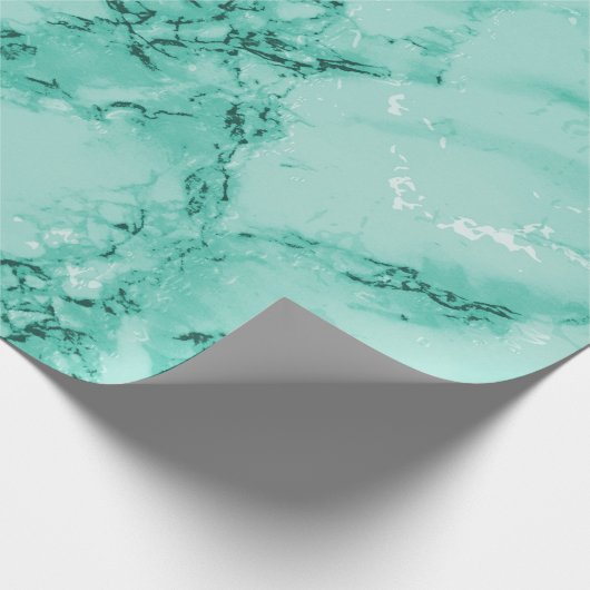 Mint Green Marmor Texture Design Geschenkpapier (Ecke)