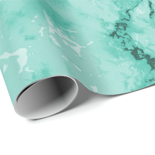 Mint Green Marmor Texture Design Geschenkpapier (Rolleneckpunkt)