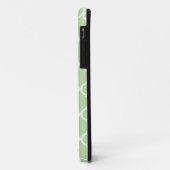 Mint Green marokkanisches Gitter Grau Monogram Case-Mate iPhone Hülle (Hinten/Links)