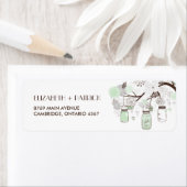 Mint Green Mason Jars Floral Wedding Address Label (Insitu)