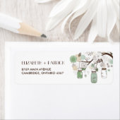 Mint Green Mason Jars Wedding Address Label (Insitu)