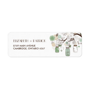 Mint Green Mason Jars Wedding Address Label