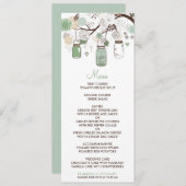 Mint Green Mason Jars Wedding Menu Card Menükarte (Vorne/Hinten)