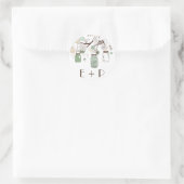 Mint Green Mason Jars Wedding Monogram Sticker (Tasche)