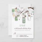 Mint Green Mason Jars Wedding RSVP Card (Vorderseite)