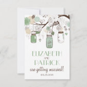 Mint Green Mason Jars Wedding RSVP Card Karte (Rückseite)