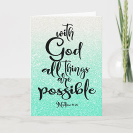 Mint Green Matthew 19:26 Alle Dinge sind möglich Karte
