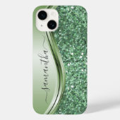 Mint Green Metallic Glitzer Bling Handgeschrieben Case-Mate iPhone Hülle (Rückseite)