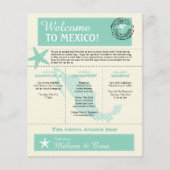 Mint Green Mexico Wedding Willkommensbrief Flyer (Vorne)