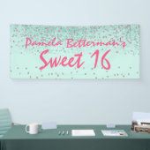 Mint Green mit Bling Sweet 16 Banner (Messe)