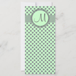 Mint Green mit Grey Polka Dots-Monogram STaylor