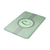 Mint Green mit Grey Polka Dots-Monogram STaylor Badematte (Schrägansicht)