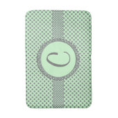 Mint Green mit Grey Polka Dots-Monogram STaylor Badematte (Vorderseite Vertikal)