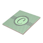 Mint Green mit Grey Polka Dots-Monogram STaylor Fliese (Seite)
