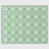 Mint Green mit Grey Polka Dots-Monogram STaylor Geschenkpapier (Flach)