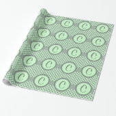 Mint Green mit Grey Polka Dots-Monogram STaylor Geschenkpapier (Ungerollt)