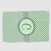 Mint Green mit Grey Polka Dots-Monogram STaylor Golfhandtuch (Horizontal)